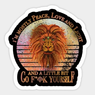 I'm Mostly Peace Love And Light - Yoga Retro Vintage Sticker